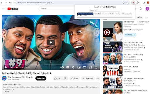 Youtube Video Transcript Search  from Chrome web store to be run with OffiDocs Chromium online