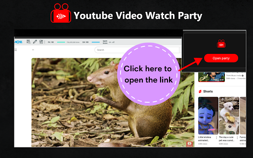 YouTube Video Watch Party  from Chrome web store to be run with OffiDocs Chromium online
