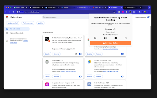 YouTube Volume Control by Mouse Scrolling  from Chrome web store to be run with OffiDocs Chromium online