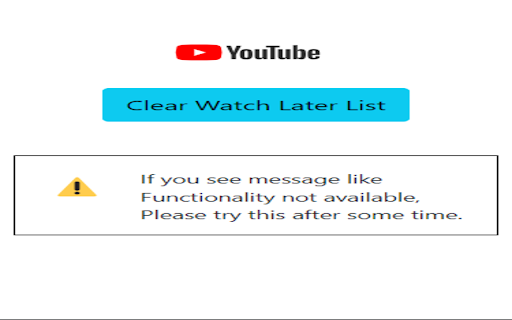 Youtube Watch Later Remover  from Chrome web store to be run with OffiDocs Chromium online