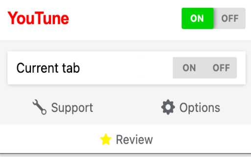YouTune  from Chrome web store to be run with OffiDocs Chromium online