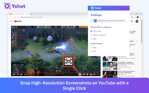 Yshot Youtube Screenshot  from Chrome web store to be run with OffiDocs Chromium online