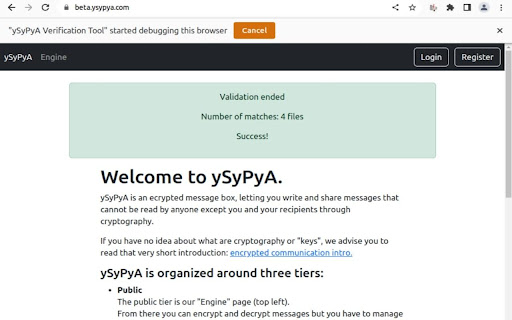 ySyPyA Verification Tool  from Chrome web store to be run with OffiDocs Chromium online