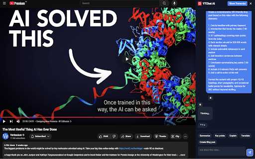 YTChat AI  from Chrome web store to be run with OffiDocs Chromium online