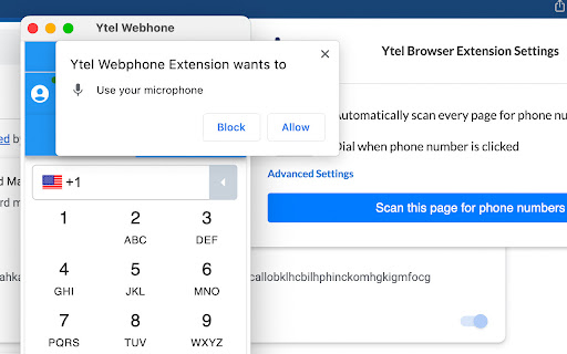 Ytel Webphone Extension  from Chrome web store to be run with OffiDocs Chromium online