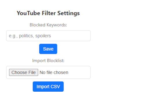 YT Filter Pro  from Chrome web store to be run with OffiDocs Chromium online