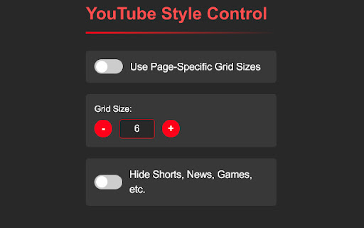 YT Grid Control  from Chrome web store to be run with OffiDocs Chromium online