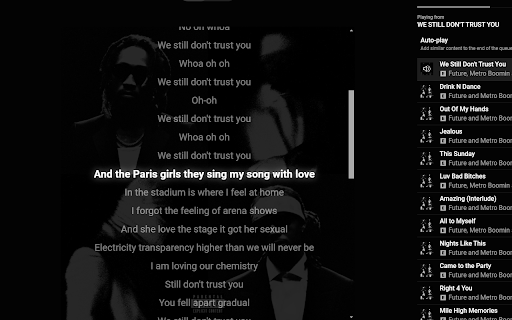 YT Music Karaoke  from Chrome web store to be run with OffiDocs Chromium online