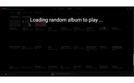 YTMusic Random Album Queuer (harsch)  from Chrome web store to be run with OffiDocs Chromium online