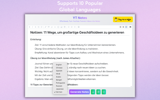 YT Notes  from Chrome web store to be run with OffiDocs Chromium online