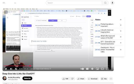 YT Notes Rustle  from Chrome web store to be run with OffiDocs Chromium online
