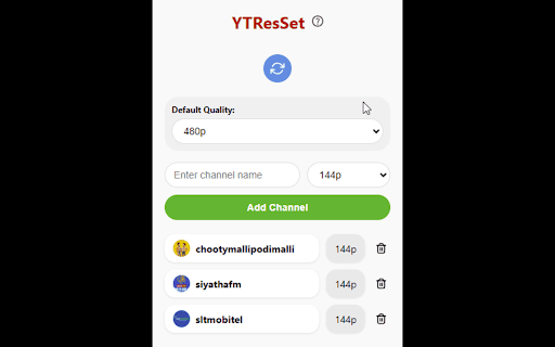 YTResSet  from Chrome web store to be run with OffiDocs Chromium online