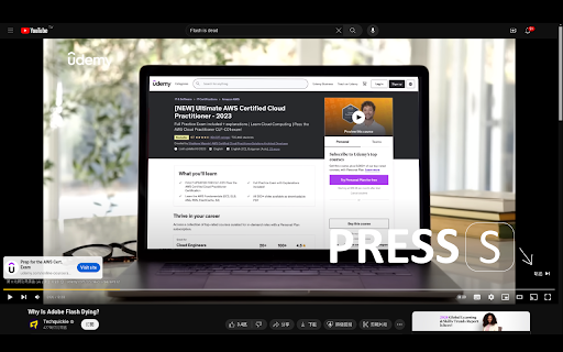 YT Skip AD Keymap  from Chrome web store to be run with OffiDocs Chromium online