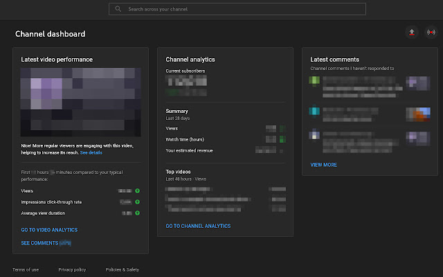 YT Studio Config  from Chrome web store to be run with OffiDocs Chromium online