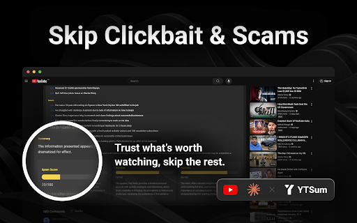 Ytsum: Summarize YouTube Videos  from Chrome web store to be run with OffiDocs Chromium online