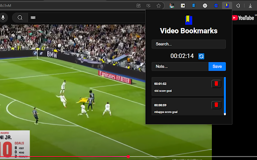 YT Timestamp Bookmarks  from Chrome web store to be run with OffiDocs Chromium online