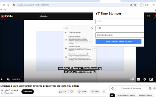 YT Time Stamper  from Chrome web store to be run with OffiDocs Chromium online