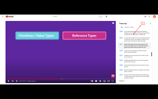 YT Transcript Downloader  from Chrome web store to be run with OffiDocs Chromium online