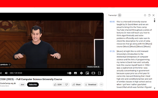 YT Video to Text  from Chrome web store to be run with OffiDocs Chromium online
