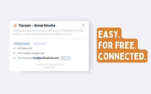 Yuccan SmartInvite  from Chrome web store to be run with OffiDocs Chromium online