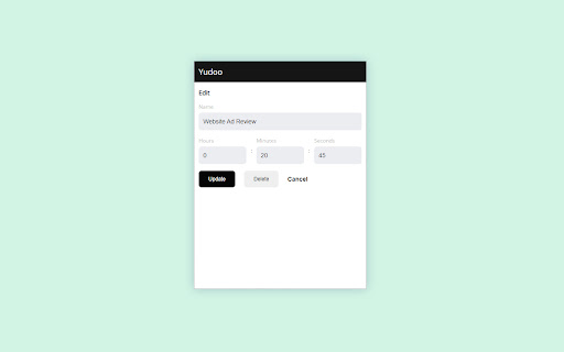 Yudoo Time Tracker  from Chrome web store to be run with OffiDocs Chromium online
