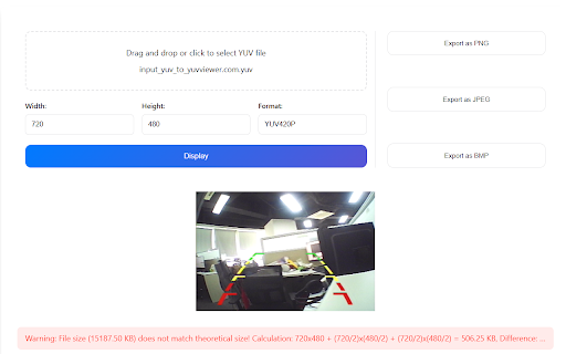 YUV Viewer Tool  from Chrome web store to be run with OffiDocs Chromium online