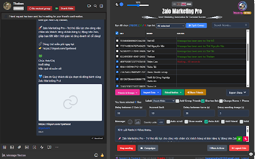 Zalo Marketing Pro  from Chrome web store to be run with OffiDocs Chromium online