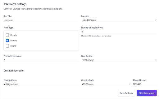 ZappyApply Automated Job Applications  from Chrome web store to be run with OffiDocs Chromium online