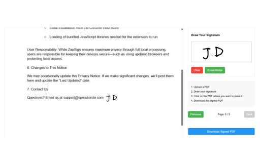 Zap Sign  from Chrome web store to be run with OffiDocs Chromium online
