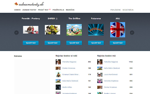 Zábavné Testy  from Chrome web store to be run with OffiDocs Chromium online