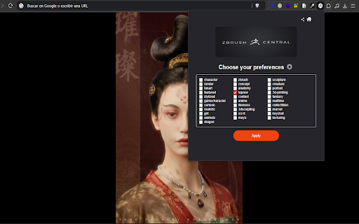 Zbrush Central Lite  from Chrome web store to be run with OffiDocs Chromium online