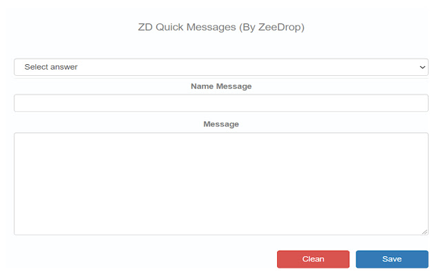 ZD Quick Messages  from Chrome web store to be run with OffiDocs Chromium online