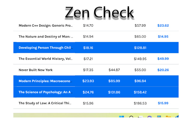 Zen Check  from Chrome web store to be run with OffiDocs Chromium online
