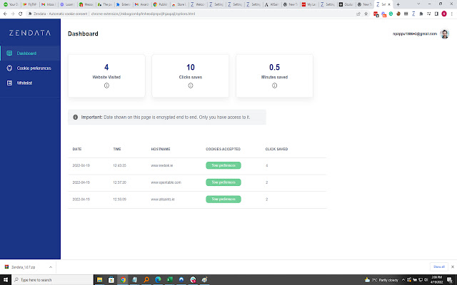 Zendata  from Chrome web store to be run with OffiDocs Chromium online