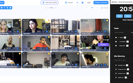 ZenFlow Focus  Productivity Timer  from Chrome web store to be run with OffiDocs Chromium online