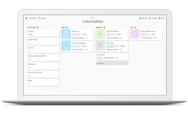 Zenkit  from Chrome web store to be run with OffiDocs Chromium online