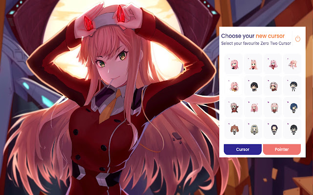 Zero Two Anime Cursor  from Chrome web store to be run with OffiDocs Chromium online
