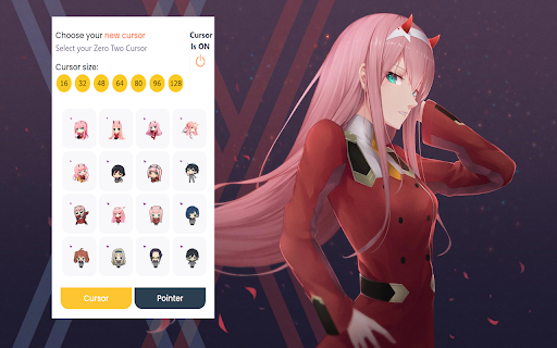 Zero Two Cursor  from Chrome web store to be run with OffiDocs Chromium online