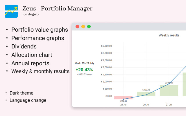 Zeus Degiro Portfolio Manager  from Chrome web store to be run with OffiDocs Chromium online