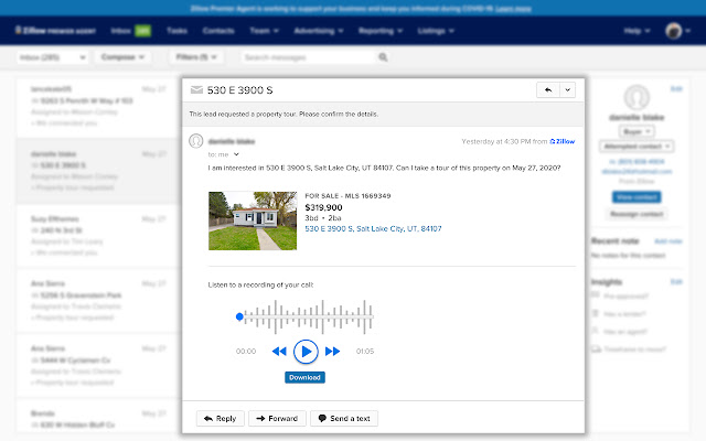 Zillow Call Downloader  from Chrome web store to be run with OffiDocs Chromium online