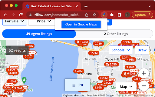 Zillow/Google Maps Connect  from Chrome web store to be run with OffiDocs Chromium online