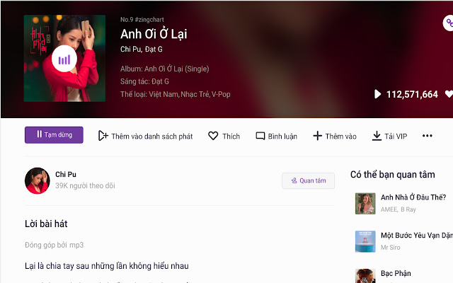 Zing Mp3 Downloader  from Chrome web store to be run with OffiDocs Chromium online