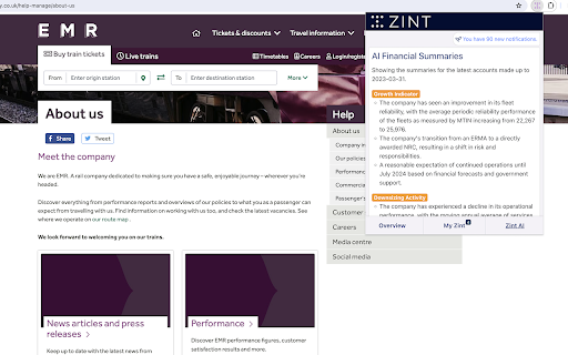 Zint Spotlight Understand The Business Behind Any Website  from Chrome web store to be run with OffiDocs Chromium online