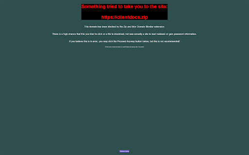 Zip and Mov Domain Blocker  from Chrome web store to be run with OffiDocs Chromium online