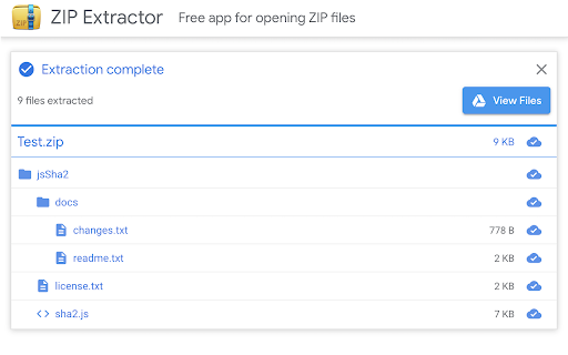 Zip Extractor  from Chrome web store to be run with OffiDocs Chromium online