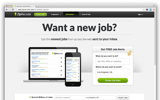 ZipRecruiter Jobs  from Chrome web store to be run with OffiDocs Chromium online