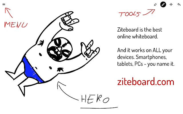 Ziteboard zooming collaboration whiteboard  from Chrome web store to be run with OffiDocs Chromium online