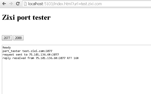 Zixi Port Tester  from Chrome web store to be run with OffiDocs Chromium online