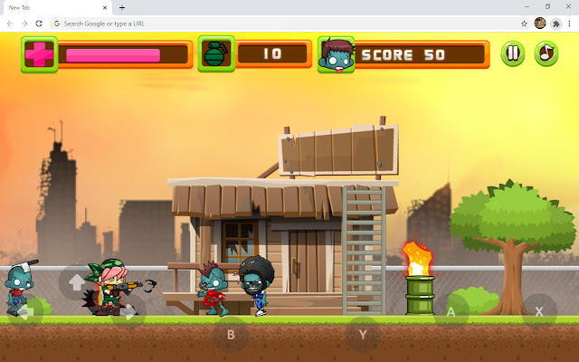 Zombie Invasion Shooting Game  from Chrome web store to be run with OffiDocs Chromium online