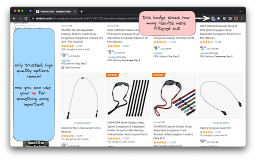 Zon Amazon Filter by Number of Reviews  from Chrome web store to be run with OffiDocs Chromium online